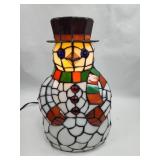 Stained Glass Snowman Accent Lamp