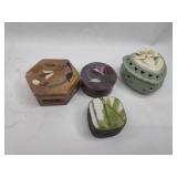 Set 4 Stone, Ceramic & Metal Boxes