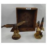 Pair Eagle Figures & Remington