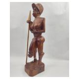 Carved Wood Male Figure w/ Spear