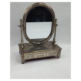 Silver Plated Cheval Mirror & Box