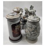 Set 4 Ceramic Lidded Beer Steins