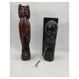 Two Hand Carved Wooden Sculptures