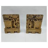 Pair Hand Carved Soapstone Bookends