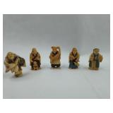 Set of Painted Resin Figures, Netsuke
