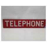 Red & White Glass Telephone Sign