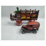 2 Cast Iron Coca-Cola & Red Model Vans