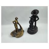 Pair Cast Metal Figures, Art Nouveau