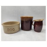 Trio American Brown Glazed Stoneware