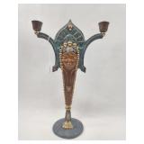 Art Deco Metal 2-Light Candelabrum