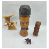 Set Figurative Wood & Resin Sculptures