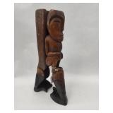 3 Hand-Carved Wood Totemic Figures