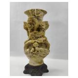 Carved Soapstone Dragon & Pearl Vase
