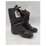Pair Child Black Leather Boots