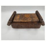 Vernacular Carved Wood Spice Box