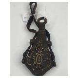Bronze Powder Flask w/ Leather Strap
