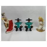 Goebel & Glazed Ceramic Figurine Set