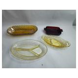 Set 4 American Pressed & Carnival Glass