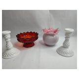 Fenton Glass Hobnail Tableware Set