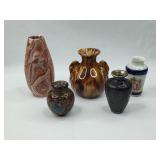 Set Cloisonne & German Porc. Vases