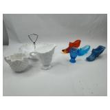 Set American Pressed & Milk Glass Items