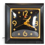 'Glamour' 3H155 Ebony Brass Telechron Clock