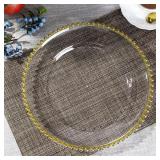 25 Pcs Clear Charger Plates 12.6 inch Plastic Dinn