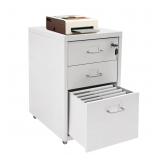 ZERNEIL 3-Drawer Metal Mobile File Cabinet with Lo