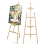 Pine Wood A-Frame Art Easel Stand, Foldable Wooden