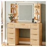 GRUTEUNIT 51' Large Vanity,Modern Fluted Makeup Va