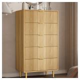 Garvee Fluted Dresser for Bedroom with 5 Drawers,