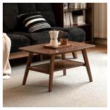 100% Solid Wood Coffee Table for Living Room, 31.5