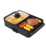 Electric Hot Pot With Grill, Non-Stick Pan For Boi