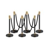 VEVOR Stanchions and Velvet Ropes, 6 Pcs Crowd Con