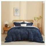 AMWAN Ruffled Pintuck Shabby Chic Farmhouse Comfor