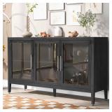KLMM Rustic Wood Storage Cabinet with Three Temper