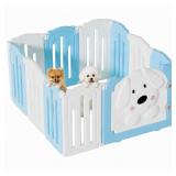 Aoole Puppy Play Pen for Indoors with Cute Dog Pat