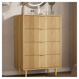 Garvee Fluted Dresser for Bedroom with 4 Drawers,