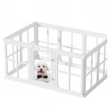 Aoole Clear Acrylic Dog Playpen with Door, Indoor