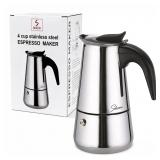 Solazzia Espresso Maker 4 Cup Moka Pot Stainless S