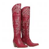 Red Cowboy Boots for Women Over The Knee Western C