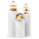 3Pcs Pedestal Stands for Party, Metal Display Plin
