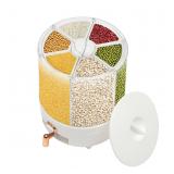 Fufiea 6-Compartment Rotating Rice Dispenser, 14.3