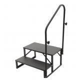 RV Steps with Handrail, 2 Steps Mobile Home Stairs