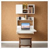 Wall Mounted Bookshelf, Folding Space Saving Wall