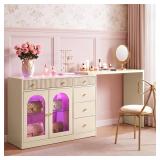 RoyalCraft 75' Large Makeup Vanity Desk, Vanity Dr