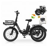 Eatich Electric Tricycle for Adults Foldable, 350W