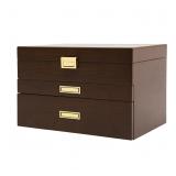 Fulavorty Wooden Jewelry Box for Women,3-Tier Vint