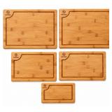 NIFOGO Bamboo Cutting Board with Juice Groove ï¿½ Mu