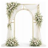 3D Metal Wedding Arch Frame, Gold Square 3D Backdr
